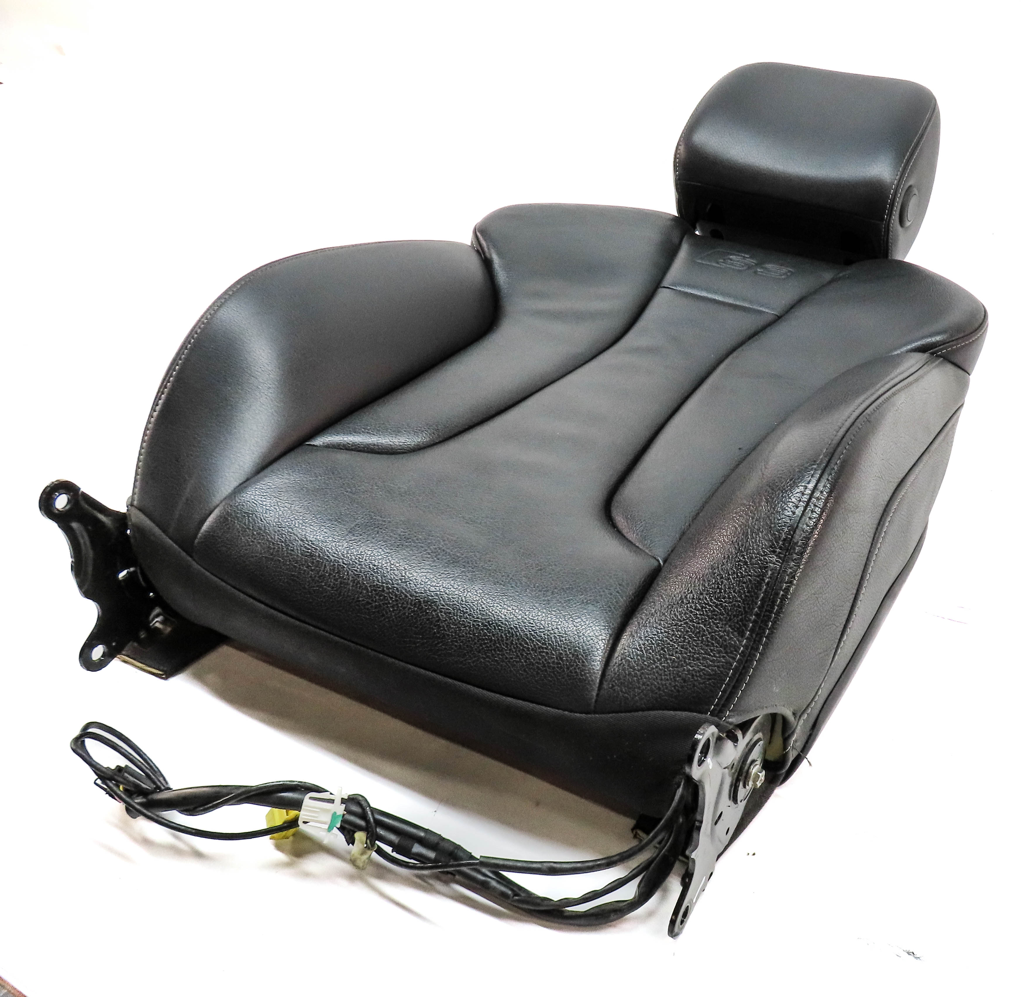 2015 AUDI S3 (8V) FRONT LEFT DRIVER UPPER HEATED SEAT BACK CUSHION (Black) — exact item pictured